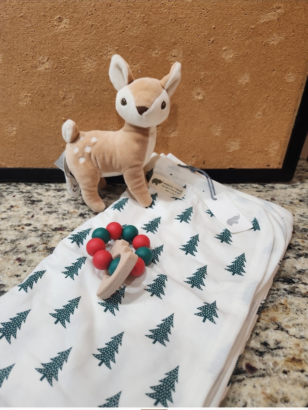 New! Tree Print Baby Swaddle Gift Set